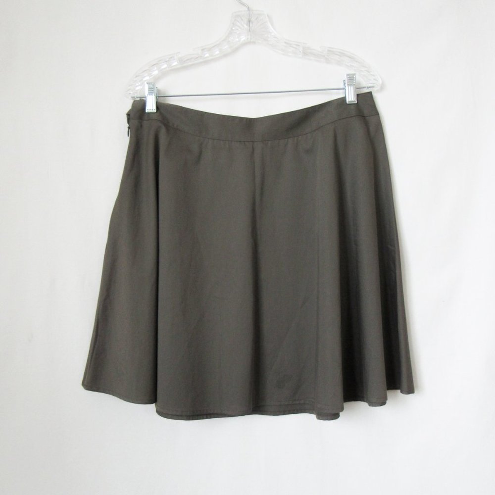 NWT! VINTAGE ULLA JOHNSON DESIGNER A LINE SKIRT SIZE-10 in Taupe Gray So Chic! - Picture 5 of 14